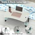 thumbnail image 5 of Lap Desk Stand, Foldable Laptop Bed Desk with Legs, Portable Laptop Bed Tray with iPad Slots, Small Lazy Laptop Table for Adults/Students/Kids, Eating Working Gaming Desk for Couch/Sofa/Floor, HJ1830, 5 of 11