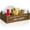 Brown, variant on Wood Rustic Paper Plate Dispenser Holder for Kitchen Counter, Rustic Silverware Utensil Caddy, Cutlery Flatware Organizer Box