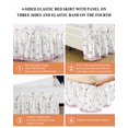 thumbnail image 6 of Pink Flowers Wrap Around Bed Skirts for King Bed 18" Drop,Bed Skirt with Adjustable Elastic Belt Dust Ruffle Bed Valance for Bedroom Hotel Luxury Cartoon Botanical Floral Vines Leaves Bed Frame Cover, 6 of 7