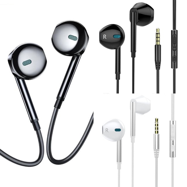 Auriculares básicos con cable de oreja abierta, auriculares con micrófono sin tecnología inalámbrica auriculares de bajo de juego de metal deportivo regalo de navidad, negro, 1 pieza