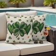 thumbnail image 4 of St Patrick's Day Outdoor Waterproof Pillow Covers, Green Lucky Shamrock Love Spring Beige Decorative Square Throw Pillowcase Sofa Cushion Sham for Patio/Couch/Chair, 18"x18" 2 Pack, 4 of 8