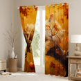 thumbnail image 3 of Feelyou Cute Sleeping Cat Black Out Curtains, Kawaii Cartoon Animal Curtains Pack of 2 (42x63 Each), Orange Fall Pumpkin Bedroom Curtains, Curtains and Drapes Decor, 3 of 6