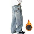 thumbnail image 6 of Pimfylm Toddler Boy Straight Jeans Boys Jeans Baggy Straight Leg Elastic Waist Loose Denim Pants with Pockets Blue,Size for 5-6 Years, 6 of 7