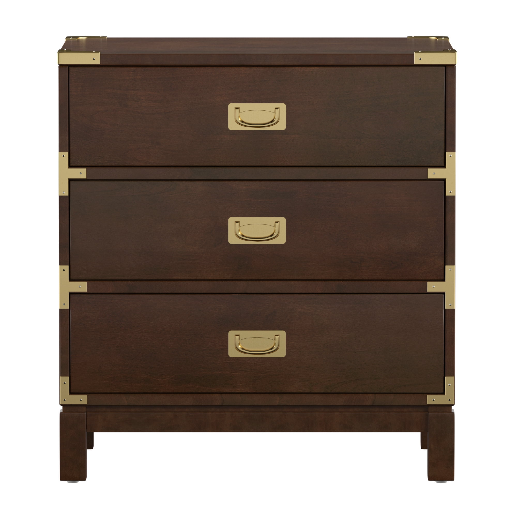 Weston Home Delacour 3-Drawer Gold Accent Nightstand