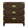 thumbnail image 3 of Weston Home Delacour 3-Drawer Gold Accent Nightstand, 3 of 7