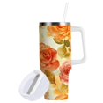 thumbnail image 2 of 30 oz Stainless Steel Tumbler Vacuum Insulated Leak Proof Stainless Steel Coffee Cup Water Bottles Cartoon Orange Roses Seamless, 2 of 9