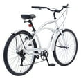 thumbnail image 6 of 26" Bike for Mens Adults Cruiser Bike Shimano 7 Speed Steel Frame City Commuter Bicycle with Dual Brakes, Silver, 6 of 6