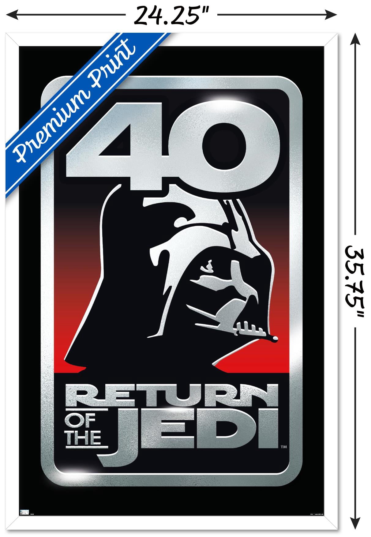 Star Wars: Return of the Jedi - 40th Vader Logo Wall Poster, 22.375" x 34" Framed