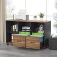 thumbnail image 4 of Tribesigns L-Shaped Computer Desk, 55 inches Executive Desk with 43"lateral File Cabinet, Gaming Desk Business Furniture with Drawers and Storage Shelves, 4 of 7