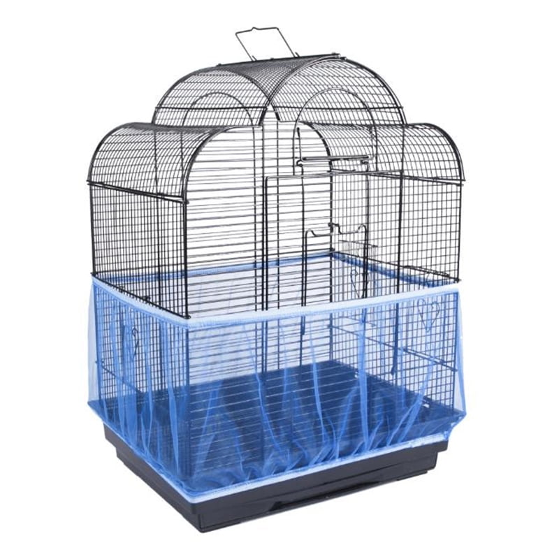 M L Seed Catcher Guard Mesh Bird Cage Case Cover Skirt Traps Clean Cage 
