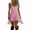 Pink, variant on Summer Dresses for Women Sleeveless V-Neck Sundress Solid Color Linen Dress Night Out Beach Vacation Ruffled Suspender Skirt