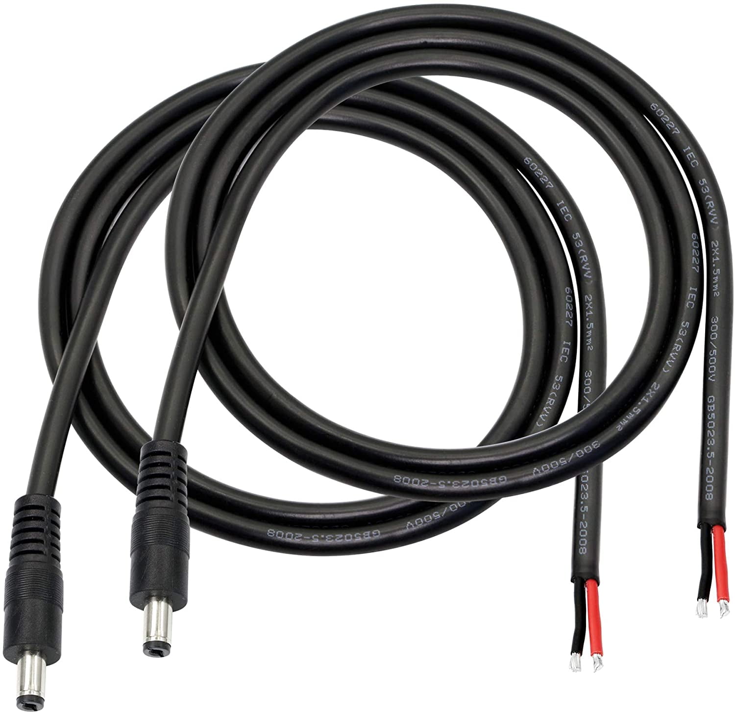 DC Power Pigtails Cable,3FT DC 5.5MM x 2.1MM Female Plug to Bare Wire