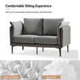 thumbnail image 5 of Modern Loveseat with Metal Legs Curved Arms Linen Leather Fabric Sofa for Living Room Grey, 5 of 8