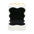 thumbnail image 1 of Caja de anillos iluminada, flocado suave, luminoso, diseño de trébol de cuatro hojas, caja de regalo para exhibición de joyas, aniversarios de bodas, color blanco, 1 of 12