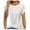 White, variant on Women's T-Shirts Casual Solid Color Round-Neck Rolled Short Sleeve Pullover Top Twist Tee Shirt XL