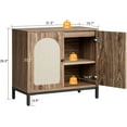 thumbnail image 2 of Buffet Bahut en Rotin, Table d'Entrée, Armoire de Rangement d'Accent, Table Console pour Couloir, Salon, Salle à Manger, 2 of 6