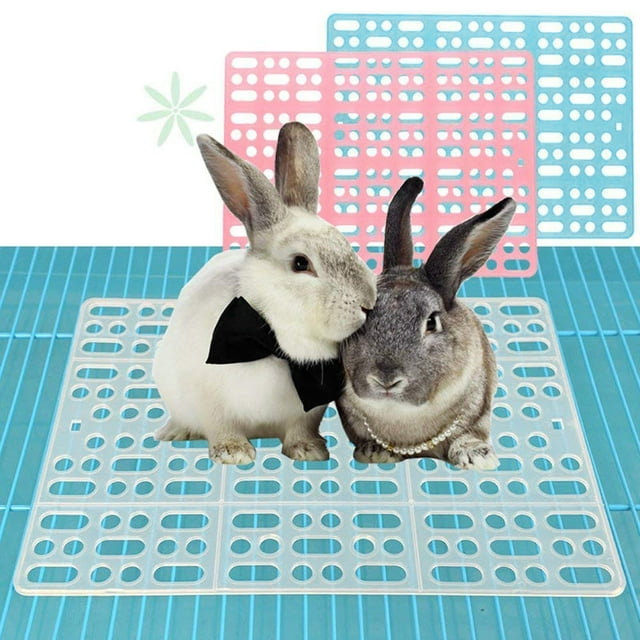 Flmtop Small Animal Rabbit Feet Mat Pet Hamster Grids Anti-slip Cage Nest Pad Blanket Transparent