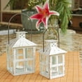thumbnail image 6 of Kate Aspen Mini Decorative Lanterns - Set of 6 - Vintage Metal Lantern Candle Holders for Wedding Centerpiece, Home Decor and Party Favor (White), 6 of 8