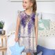 thumbnail image 4 of Balery Lavender Blooms Window Camisón de princesa para niñas, pijama de algodón con mangas abullonadas, suave y bonito.-X-Large, 4 of 6