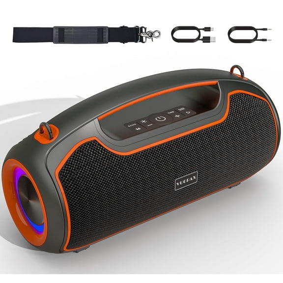 Portable Bluetooth Speaker 200W Peak,IP65 Waterproof Outdoor Wireless Speaker with 24H Playtime,Deep Bass,TWS and USB/AUX/TF Input for Party