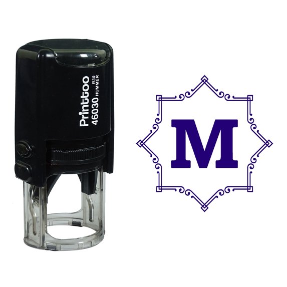 Printtoo Octagon Celtic Swirl Frame Alphabet M Monogram Self Inking Rubber Stamp Office Stationary