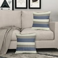 thumbnail image 3 of Orange Blue Striped Pillow Covers 18x18 Set of 2 Boho Stripe Pattern Cream Farmhouse Decorative Throw Pillows Outdoor Modern Line Print Linen Cushion Case with Zipper Decor for Sofa Couch Bed, 3 of 6