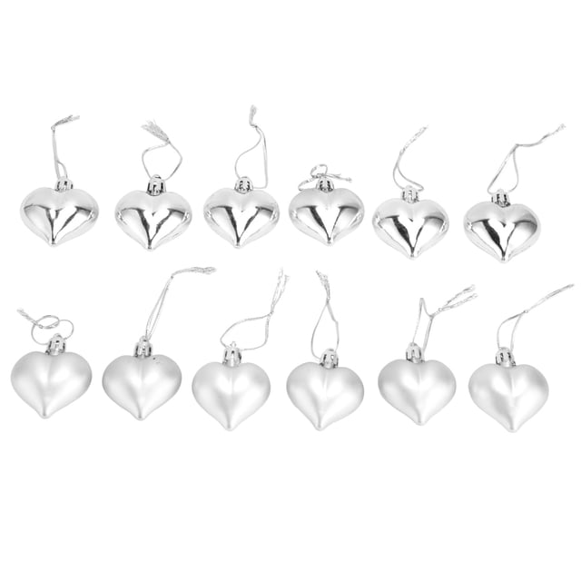 Adornos para Fiesta, 12 Piezas de Adornos navideños, Bolas Colgantes de corazón, decoración, decoración Colgante para árbol de Navidad, Rendimiento sólido