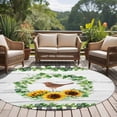 thumbnail image 4 of Round Rug 6Ft Washable Non-Slip, Spring Eucalyptus Sunflower Circle Area Rugs for Living Room Bedroom, Farmhouse Birds Gray Wood Indoor Floor Mats Carpet Runner for Home Decor Aesthetic, 4 of 8