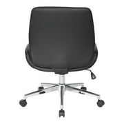 Office Star Products Black Faux Leather Chair with Chrome Finish Base