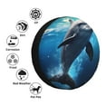 thumbnail image 4 of Naloa Ice Blue Ocean Cute Dolphin PVC Leather Spare Tire Wheel Cover for Car Truck SUV Camper Trailer Universal Fit many size16 inch, 4 of 6