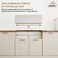thumbnail image 5 of CASAINC 33" Fireclay Single Bowl Farmhouse Apron Workstation Kitchen Sink with Bottom Grid and Strainer, Glossy White, 5 of 7