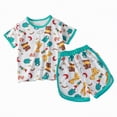 thumbnail image 4 of CAUYDY Baby Girls' Summer Shorts Set Toddler 2 Piece Clothes Kids Outfits Cute Drop Shoulder T-shirt & Short Set for 1T 2T 3T 4T 5T 6T Newborn Girl Pajamas (Sizes 6-7 Years,D1-Mint Green), 4 of 4