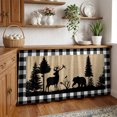 thumbnail image 3 of Christmas Elk Cabinet Curtain 32"Wx55"L, Dustproof Pantry Door Curtain with Self Adhesive Tape, Xmas Tree White Black Buffalo Plaid Tall Storage Cover Privacy Drape for Bathroom Kitchen Laundry Room, 3 of 9