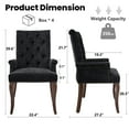 thumbnail image 3 of PAPROOS Upholstered Dining Chairs Set of 4, Chenille Tufted Dining Room Chairs with Arms, Nailhead Trim, Curved Solid Wood Legs, Modern Farmhouse Kitchen Chairs for Home Living Room, Black, 3 of 10