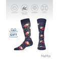 thumbnail image 6 of MeMoi Men's Pass The Popcorn Bamboo Blend Novelty Crew Sock - Mens - Male, 10-13, Navy Marled, 6 of 10