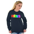 thumbnail image 3 of XOMG POP Neon Glow Rainbow Logo Women Crewneck Sweatshirt Brisco Brands L, 3 of 6