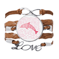 thumbnail image 1 of Delfines marinos saltan libremente. Pulsera de cuero Negro trenzado pulsera de cuerda de amor Unbranded M, 1 of 3