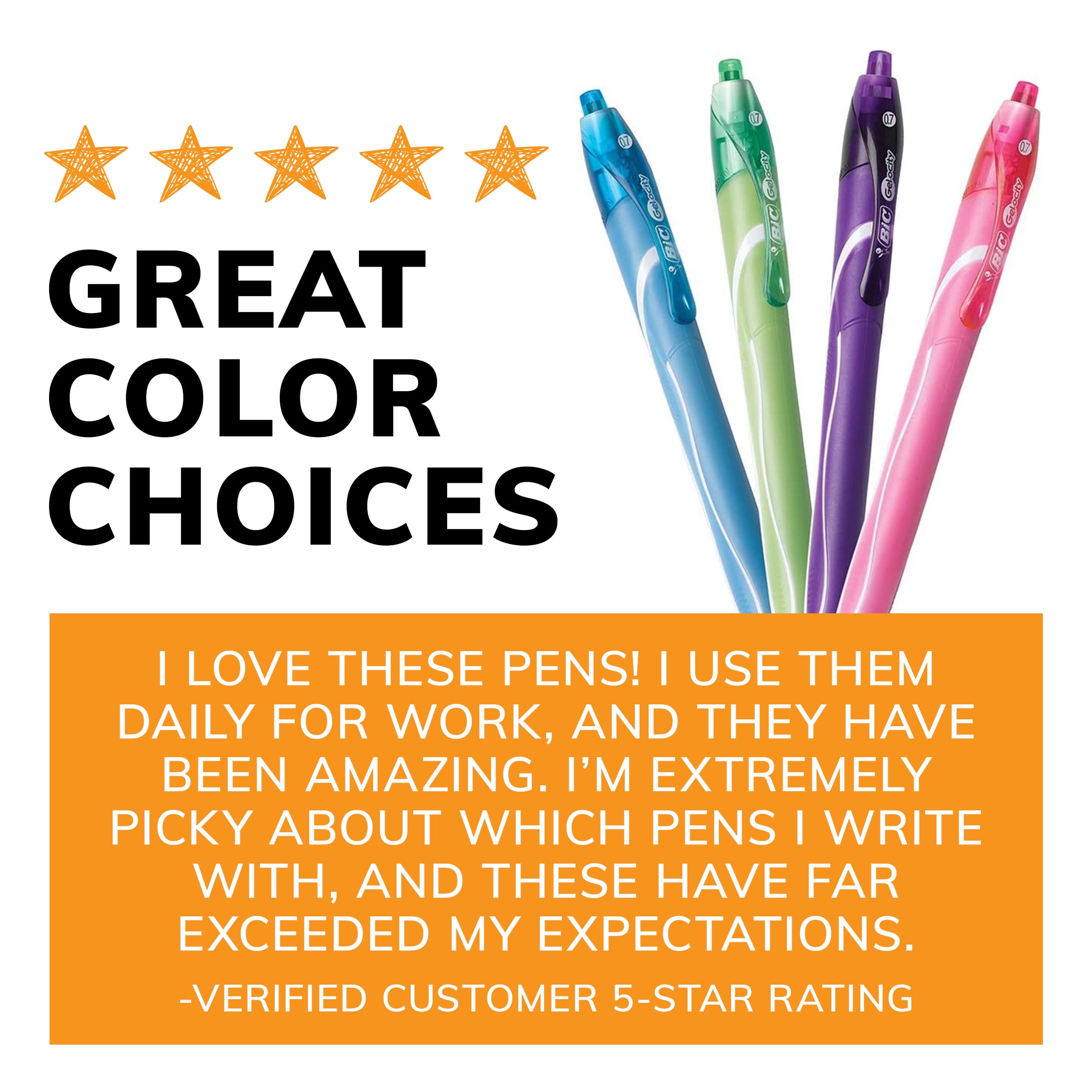 BIC Gel-ocity Retractable Quick Dry Gel Pen, Medium Point, Assorted, 16-Count