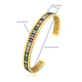 thumbnail image 2 of Stainless Steel Women Bangle Bracelet,Gold Plated Cuff Bracelet Colorful Tennis Cz Chunky Bangle For Ladies Hip Hop Wristband Jewelry Bracelets Adjustable, 2 of 7