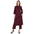 thumbnail image 5 of Bimba Traditional Indian Solid Dress For Women Indian Ethnic Kurta And Pants Palazzo Set, 5 of 7