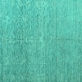 thumbnail image 1 of Ahgly Company Machine Washable Indoor Square Abstract Turquoise Blue Modern Area Rugs, 5' Square, 1 of 4