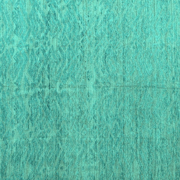 Ahgly Company Machine Washable Indoor Square Abstract Turquoise Blue Modern Area Rugs, 7' Square