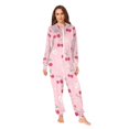 thumbnail image 2 of FORMRS Onesies Pajama for Adults Unisex Hoodie Winter Jumpsuit One Piece Sleepwear, Sizes S-2XL, Pink Cute Cherry Pattern, 2 of 7