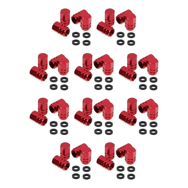 Speravity Paquete de 4 vástagos de válvula de aire de neumático de coche tapas de polvo de neumático de aluminio accesorios de cubierta de motocicleta Rojo 10piezas Speravity CBP449100