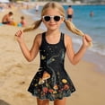 thumbnail image 3 of Uourmeti Mystical Black Cat & Forest Botanical Skirted One-Piece Swimsuit - Quick Dry, Stretchy Swim Dress for Girls | Perfect for Beach & Pool Vacations, 3 of 8