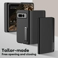 thumbnail image 2 of Hidden Stand Magnetic Case Compatible with Google Pixel Fold, Luxury Slim Surface PU Leather Hybrid PC Shockproof All-inclusive Protection Phone Case Cover for Google Pixel Fold - Black, 2 of 7