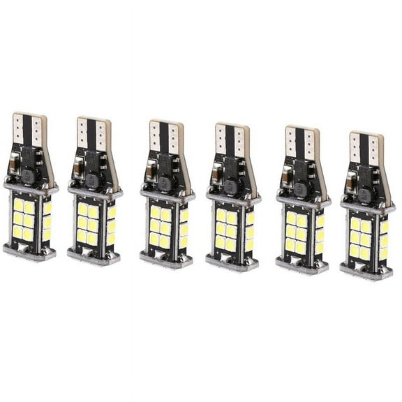 6Pc Error Free 921 912 T10 T15 W16W Led Reverse Light, 24Smd 3030 Led Bulb 1500 Lumens Extremly Bright