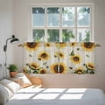 thumbnail image 4 of Yellow Sunflowers Tier Curtains, Summer Farmhouse Retro Beige Light Filtering Kitchen Curtains, 2Pcs Rod Pocket Half Window Treatments Panels for Sink Cafe Cabinet Camper 27.5x36 Inches, 4 of 9
