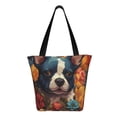thumbnail image 3 of Fotbe Cute Colorful Flower French Bulldog Pattern Beach Tote,Shoulder Handbag,Spacious Tote Bag,Lightweight Travel Bag,Versatile Shopping Bag, 3 of 9