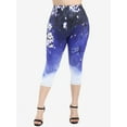 thumbnail image 3 of Rosegal Women's Plus Size High Waist Floral Print Capri Skinny Leggings, 3 of 5